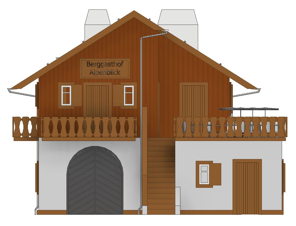 二层洋楼3D数模图纸